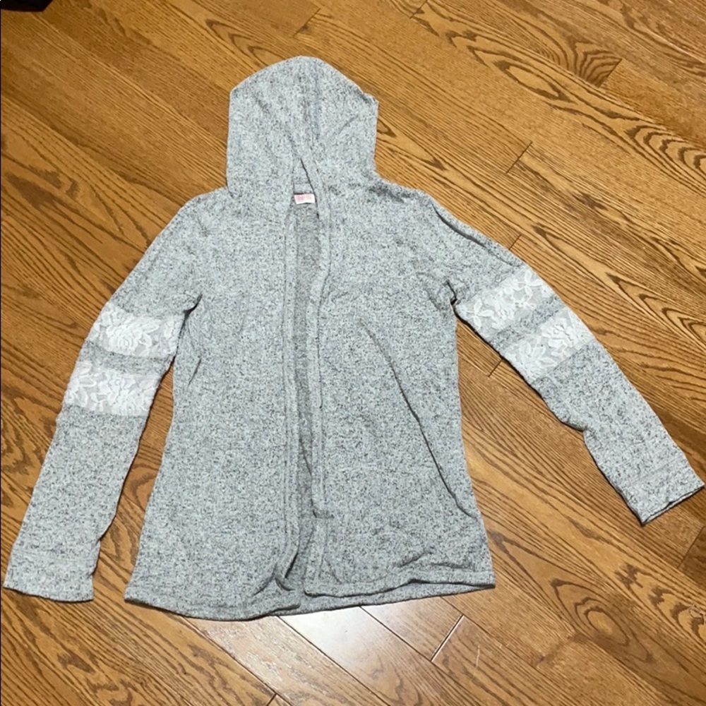 Grey cardigan with hood size 12